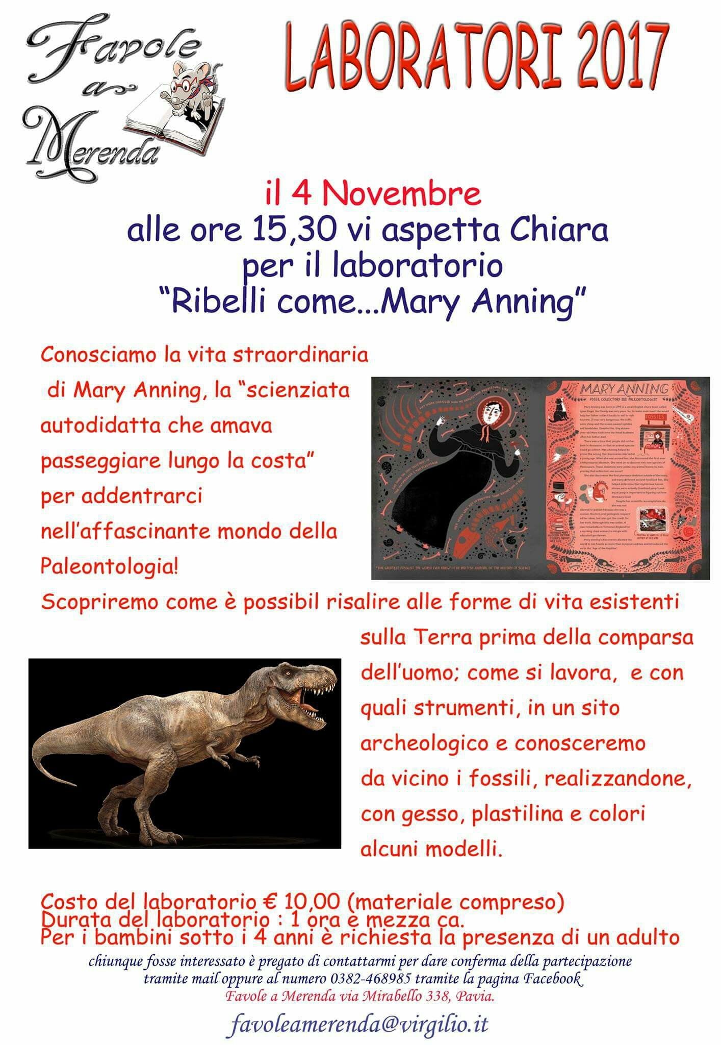 laboratorio alla libreria Favole a merenda di Mirabello questa volta dedicato alla scienziata autodidatta e appassionata di paleontologia Mary Anning